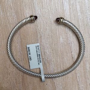 David Yurman Garnet Classic cuff cable bracelet